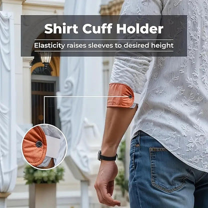 Adjustable Arm Cuffs Bands Elastic Armband Shirt Sleeve Holder For Men And Women Cuff Links Extensi 2