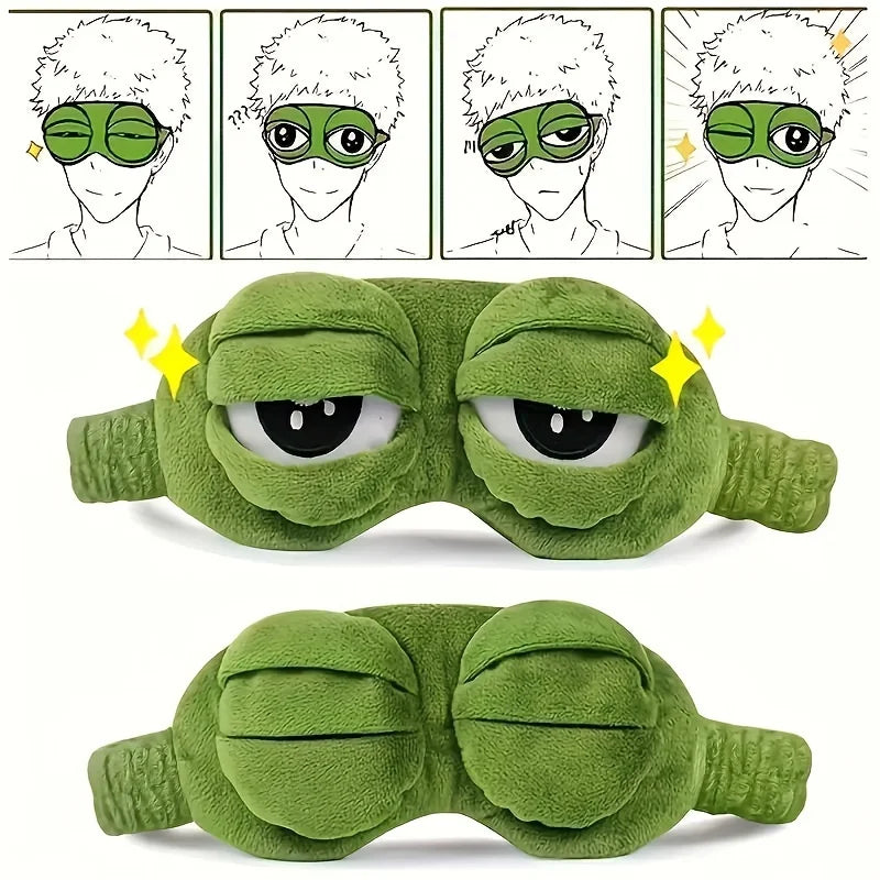 Frog Sleep Mask Cartoon Soft Portable Blindfold Travel Eyepatch For Women And Men Natural Sleeping  1