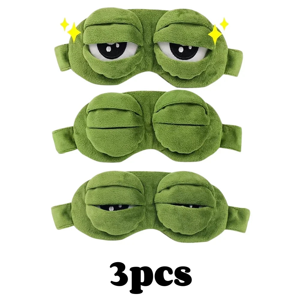 Frog Sleep Mask Cartoon Soft Portable Blindfold Travel Eyepatch For Women And Men Natural Sleeping  6
