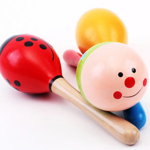 Funny Dolls, Colorful Wooden Small Rattles, Maracas Beat Baby Educational Toys for Kids