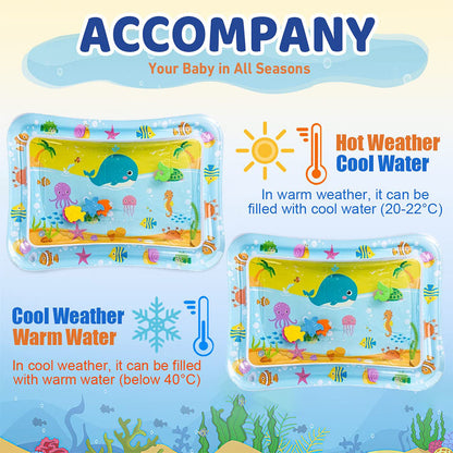 Inflatable Baby Water Play Mat, Cushion PVC, Toddler Tummy Time Pad, Early Education Activity Toy for Kids