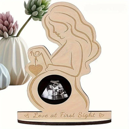 Pregnant Mother Ultrasound Sonogram Frame Wooden Baby Photo Souvenir Ideal Gift For Expecting Moms 2
