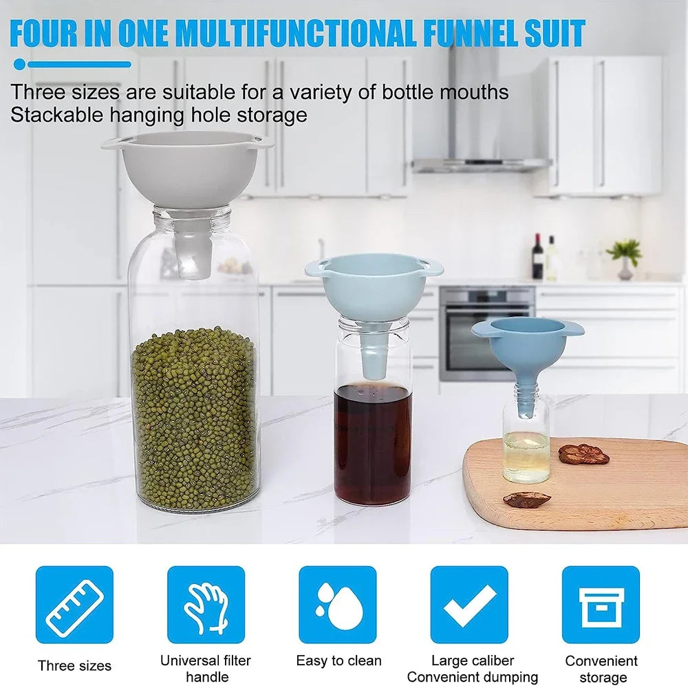 FoodGrade BPAFree Funnel Set For Oil And Liquid Transfer 5