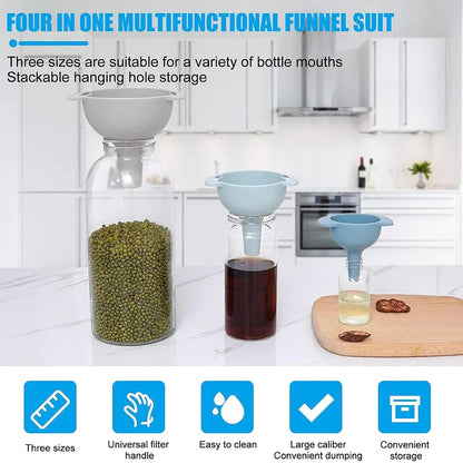 FoodGrade BPAFree Funnel Set For Oil And Liquid Transfer 5
