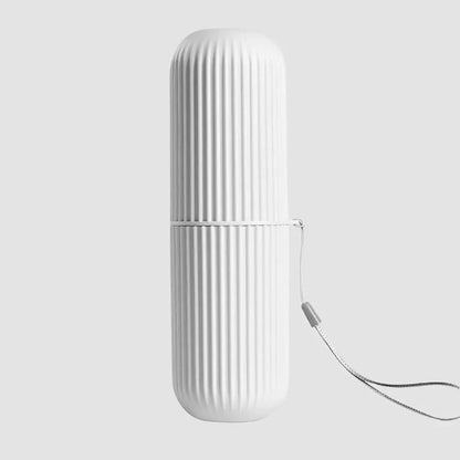 Travel Toothbrush Storage Box, Vertical Stripe Brushing Cup, Portable Mouthwash Cup, Toothpaste Storage