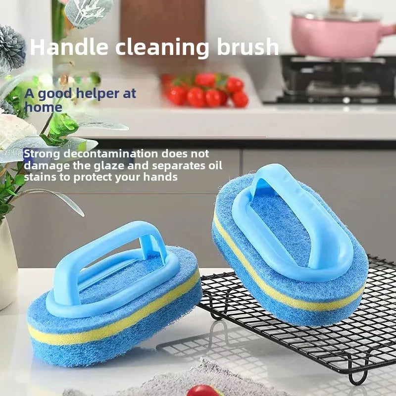 Household Cleaning Brush With Handle Sponge For Easy Kitchen And Bathroom Cleaning Tile Window Toil 2
