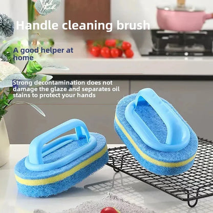 Household Cleaning Brush With Handle Sponge For Easy Kitchen And Bathroom Cleaning Tile Window Toil 2