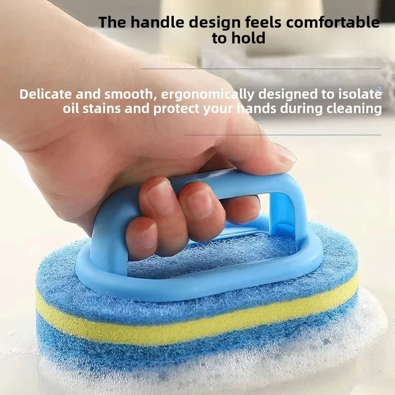 Household Cleaning Brush With Handle Sponge For Easy Kitchen And Bathroom Cleaning Tile Window Toil 3