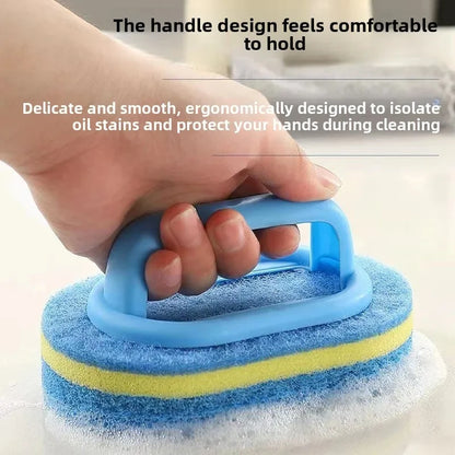 Household Cleaning Brush With Handle Sponge For Easy Kitchen And Bathroom Cleaning Tile Window Toil 3