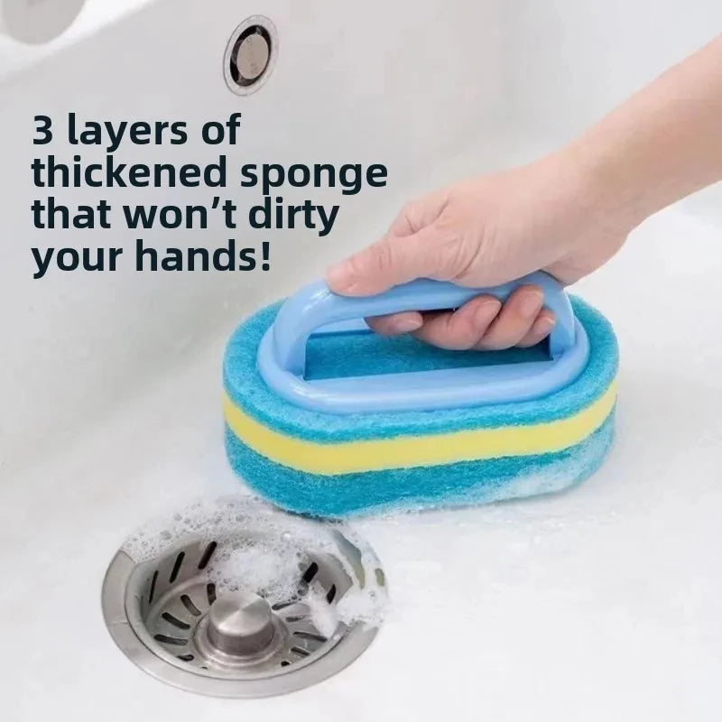 Household Cleaning Brush With Handle Sponge For Easy Kitchen And Bathroom Cleaning Tile Window Toil 4