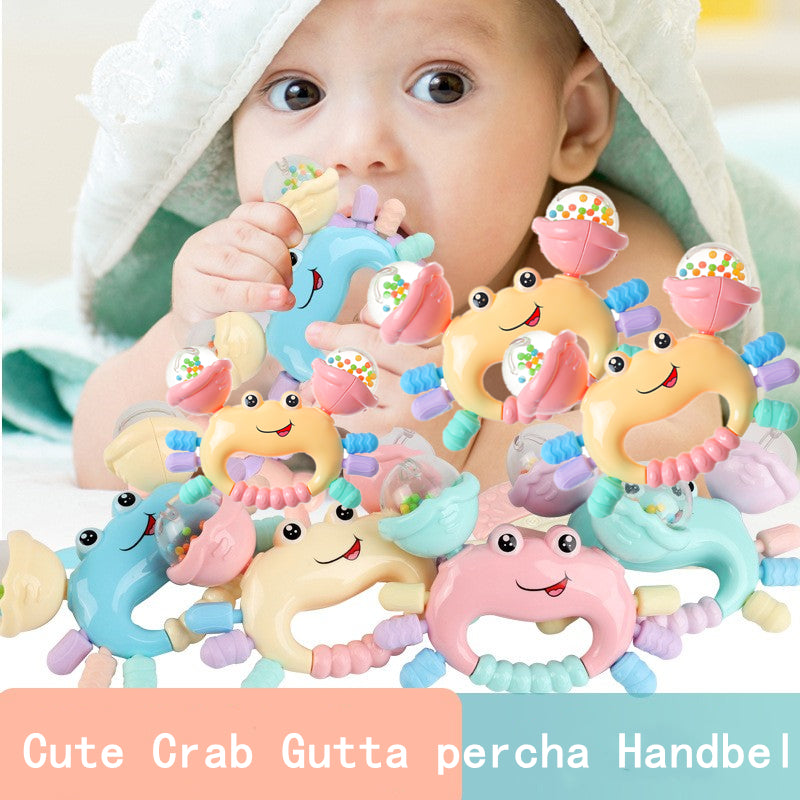 Early Development Crab Rattle Baby Toys, Random Color Teether for Newborn Babies