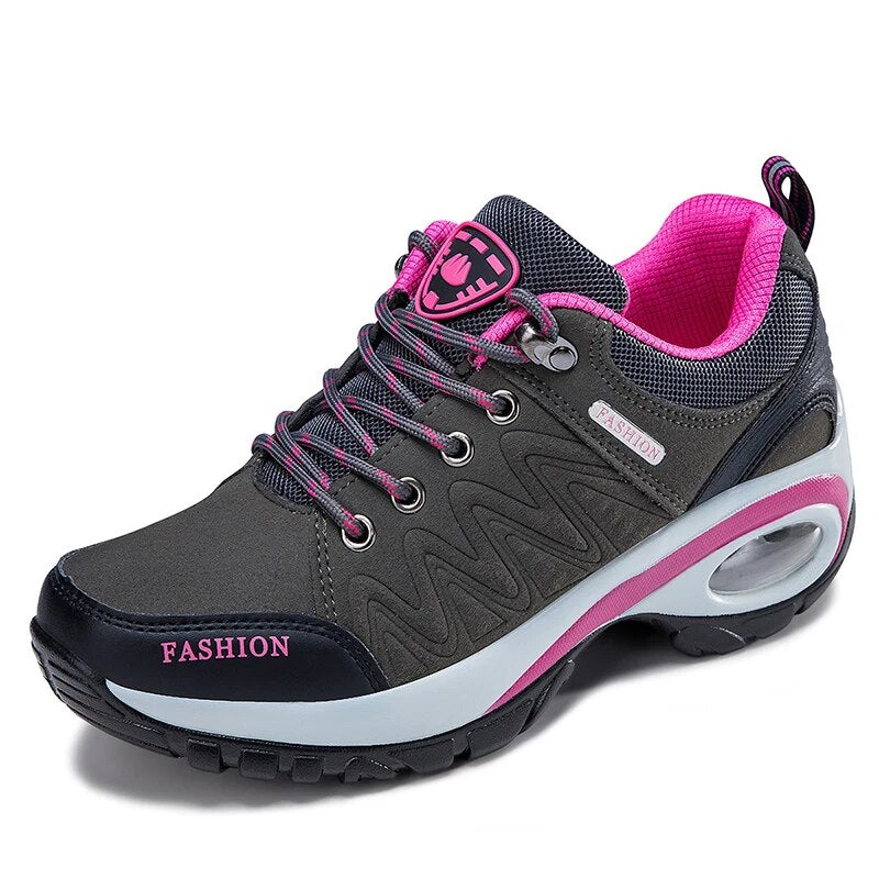 Comfortable Ladies Sneakers Breathable Platform Shoes Fashion Lace Up Casual Boots For Women Outdoo 5