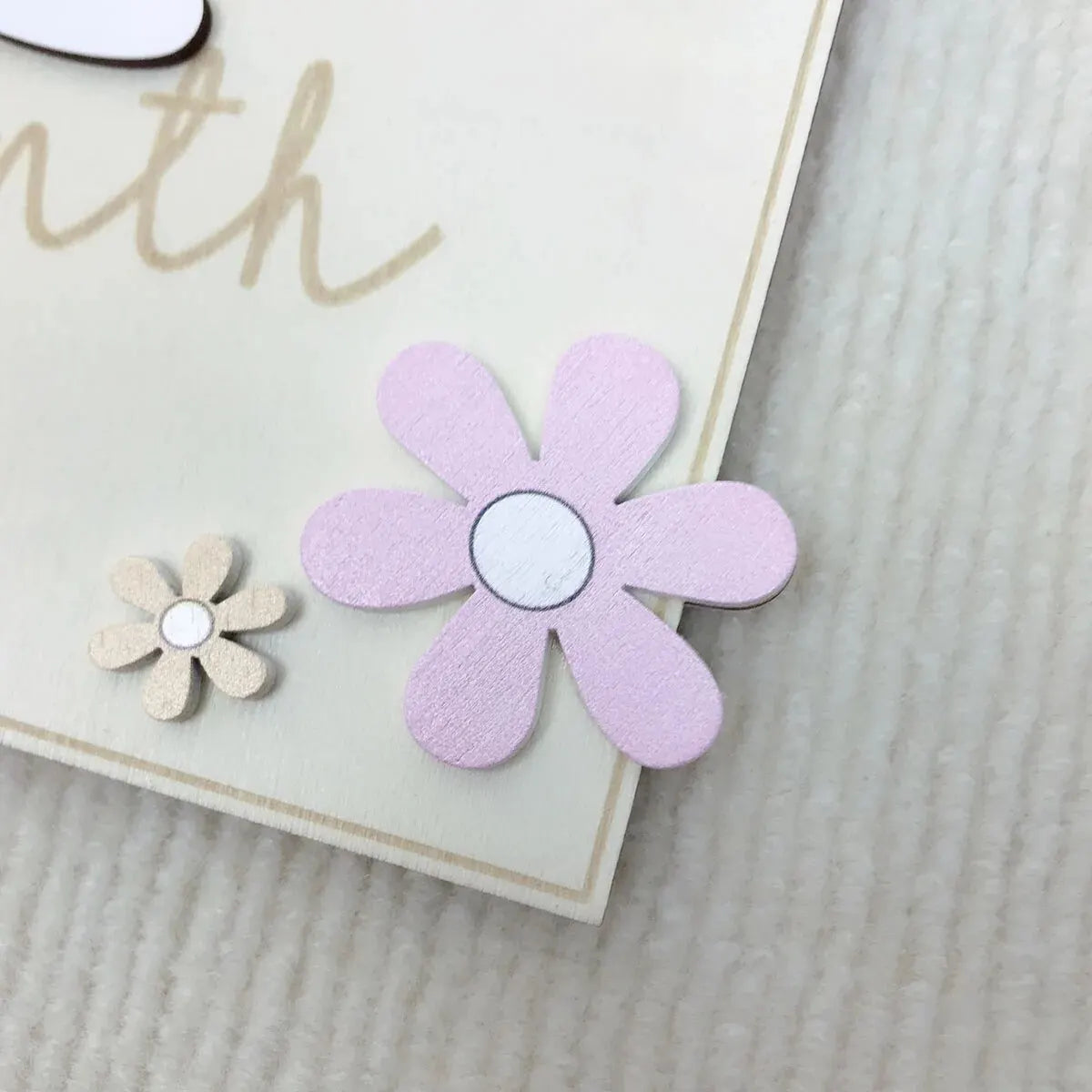 Double-Sided Wooden Baby Milestone Cards, Monthly Numbers, Floral Newborn Photography Props for Boys and Girls