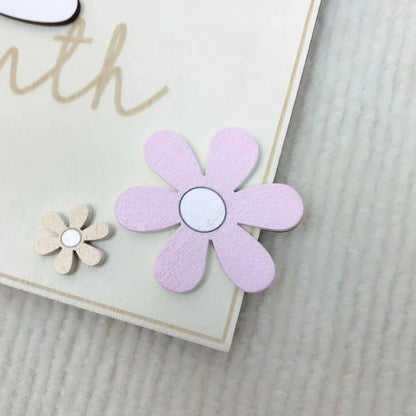 Double-Sided Wooden Baby Milestone Cards, Monthly Numbers, Floral Newborn Photography Props for Boys and Girls
