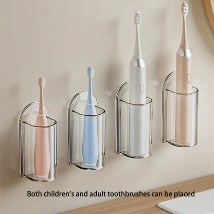 Non Perforated Wall Mounted Toothbrush Holder Electric Toothbrush Base Space Saving Bathroom Access 1