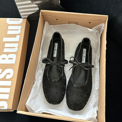 Fashion Spring Lace Mary Jane Shoes Soft Sole Slip On Comfort Flats For Women 6