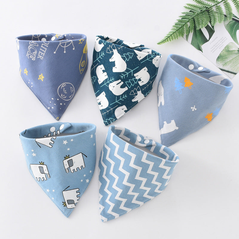 Waterproof Pure Cotton Bandana Bibs Absorbent Saliva Towel Triangle Scarf For Newborn Boys And Girl