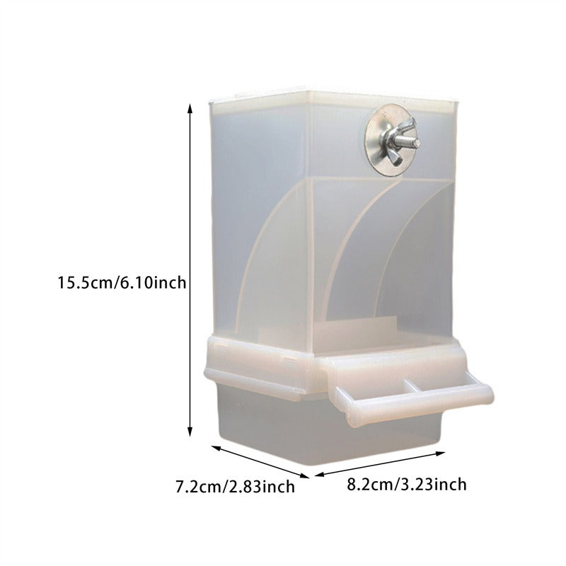 Acrylic Automatic Bird Feeder, No Mess Food Container for Parakeets, Budgerigar, Parrot Cage Accessories