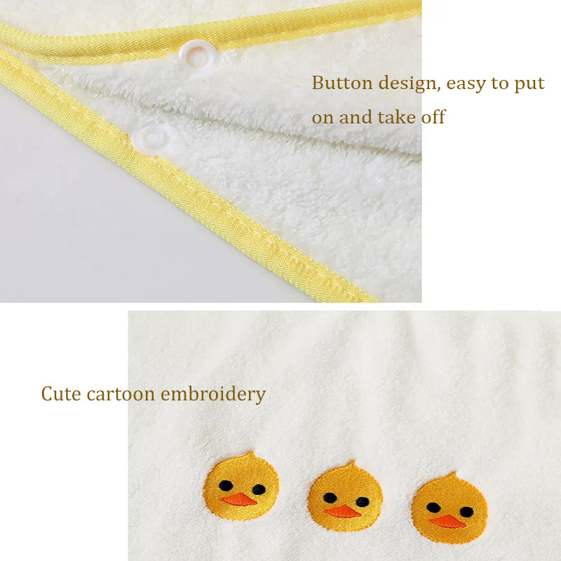 Cute Cartoon Animal Baby Bathrobe Hooded Soft Coral Velvet Towel For Toddlers 4