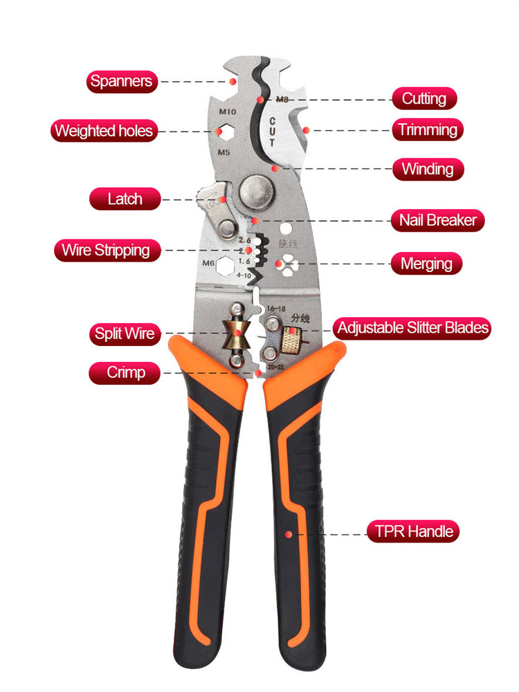 Adjustable Electrical Wire Stripping Pliers Terminal Hand Tool