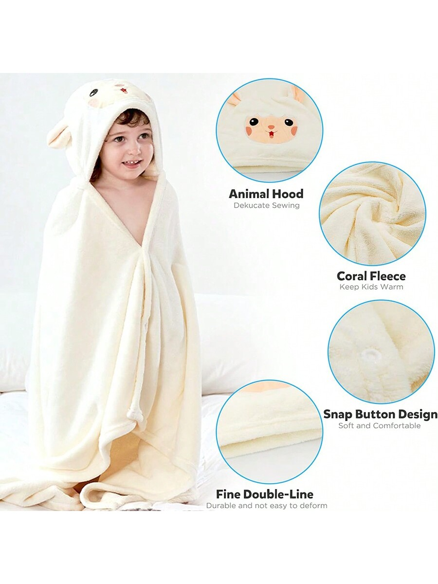Newborn Super Soft Baby Hooded Bathrobe Towel Blanket For Toddlers Boys Girls 1