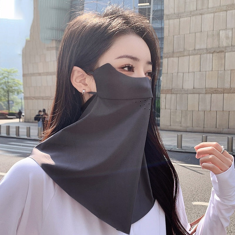 Breathable Sunscreen Mask For Women Imitation Ice Silk Antiultraviolet Summer Thin Cover 3