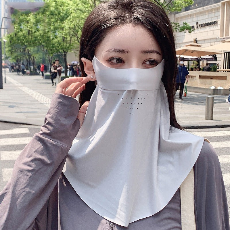 Breathable Sunscreen Mask For Women Imitation Ice Silk Antiultraviolet Summer Thin Cover 4