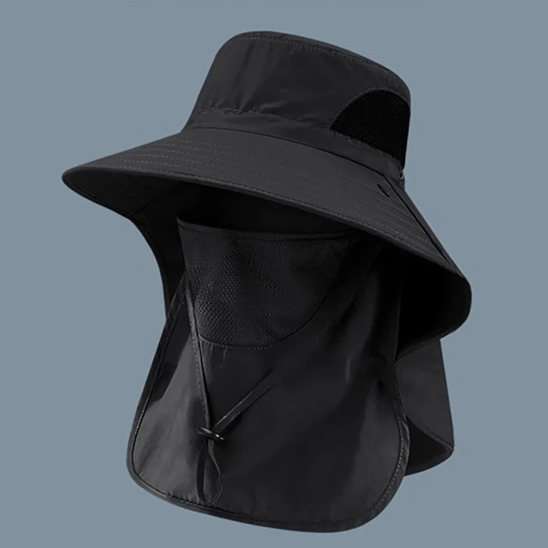 Outdoor Hunting Fishing Cap, UV Protection Summer Sun Hat for Men Women, Camping Visor Bucket Hat with Neck Flap