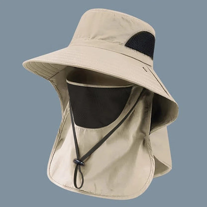 Outdoor Hunting Fishing Cap, UV Protection Summer Sun Hat for Men Women, Camping Visor Bucket Hat with Neck Flap