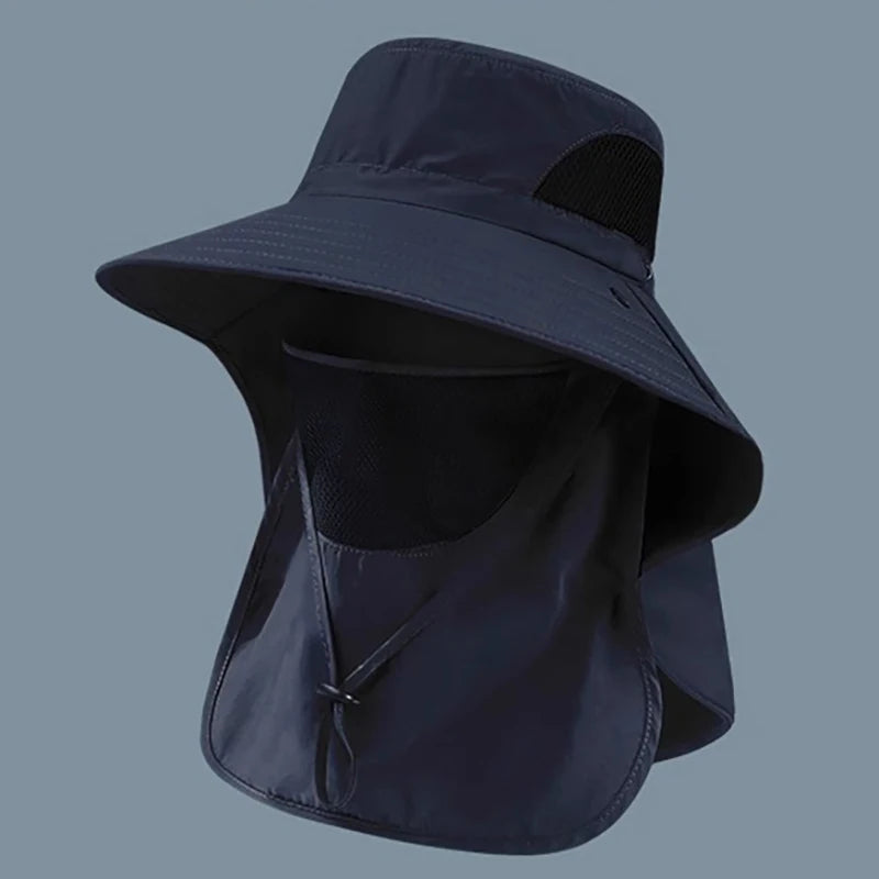 Outdoor Hunting Fishing Cap, UV Protection Summer Sun Hat for Men Women, Camping Visor Bucket Hat with Neck Flap