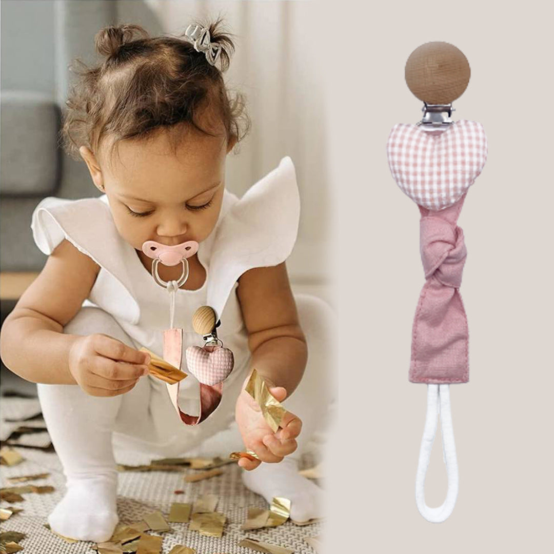 Cute Cartoon Bear Star Baby Pacifier Clip Eco-friendly Cotton Soother