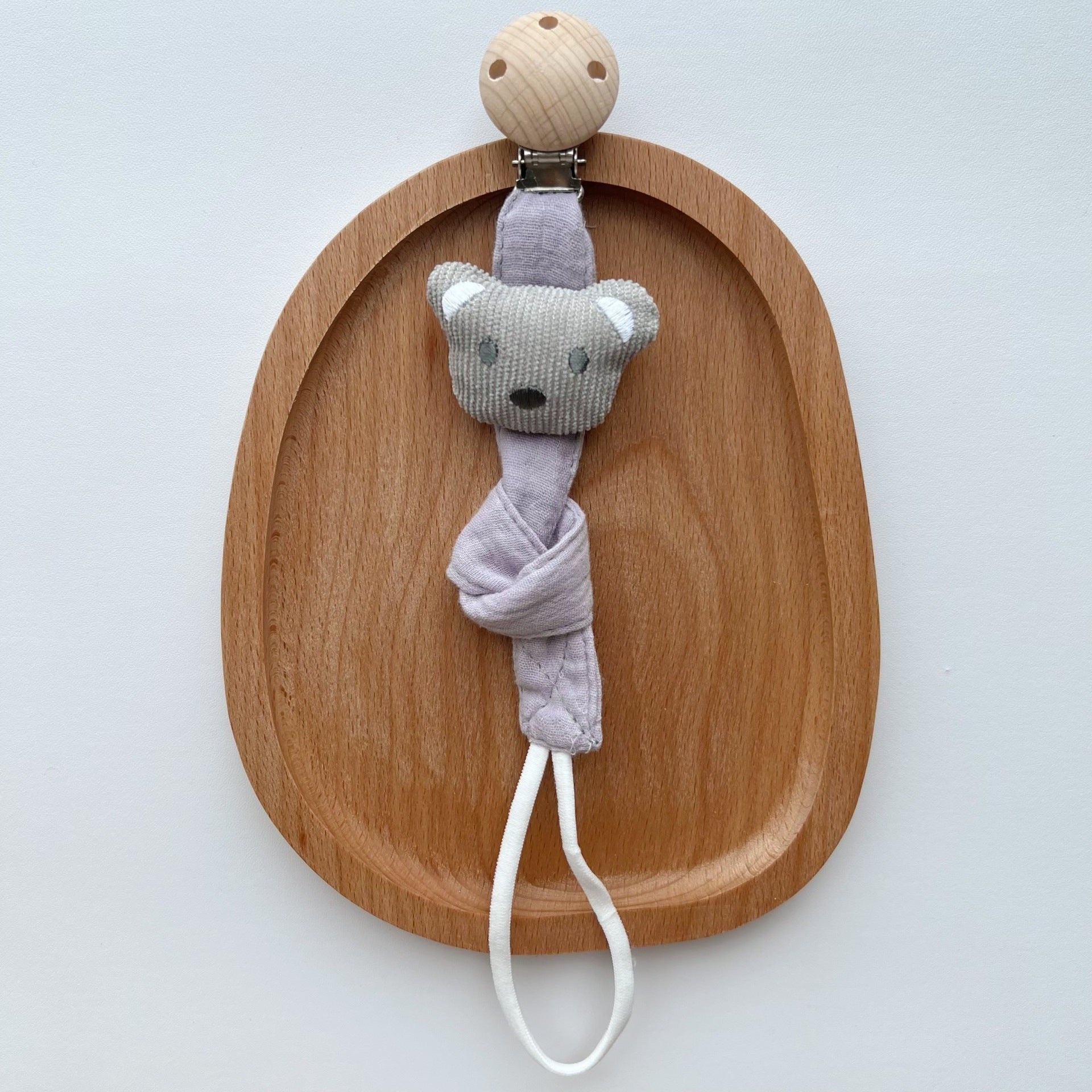 Cute Cartoon Bear Star Baby Pacifier Clip Ecofriendly Cotton Soother 5