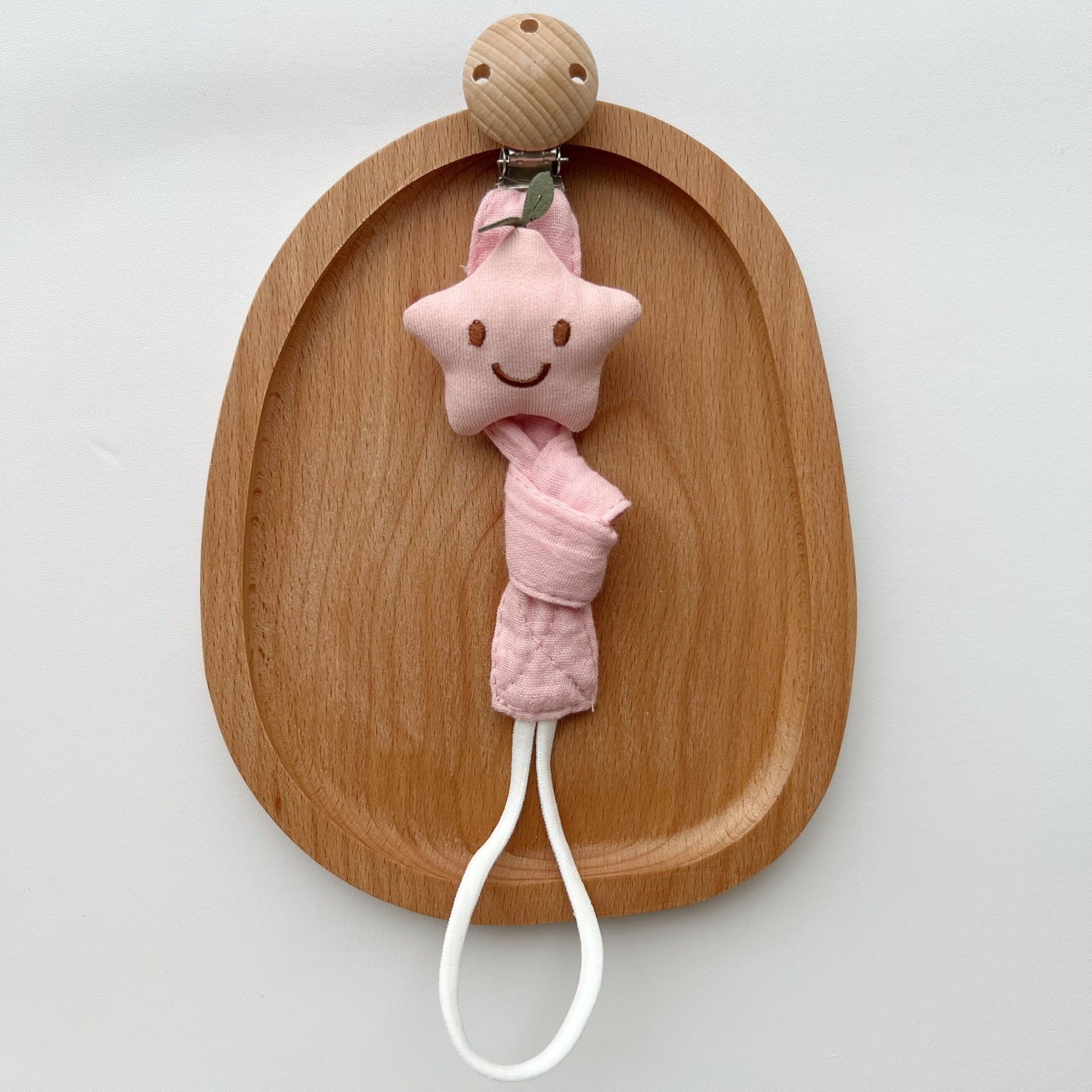 Cute Cartoon Bear Star Baby Pacifier Clip Ecofriendly Cotton Soother 6