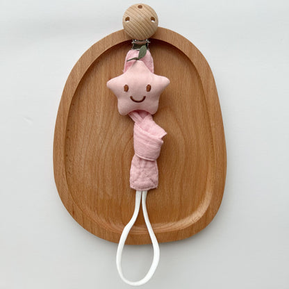 Cute Cartoon Bear Star Baby Pacifier Clip Ecofriendly Cotton Soother 6