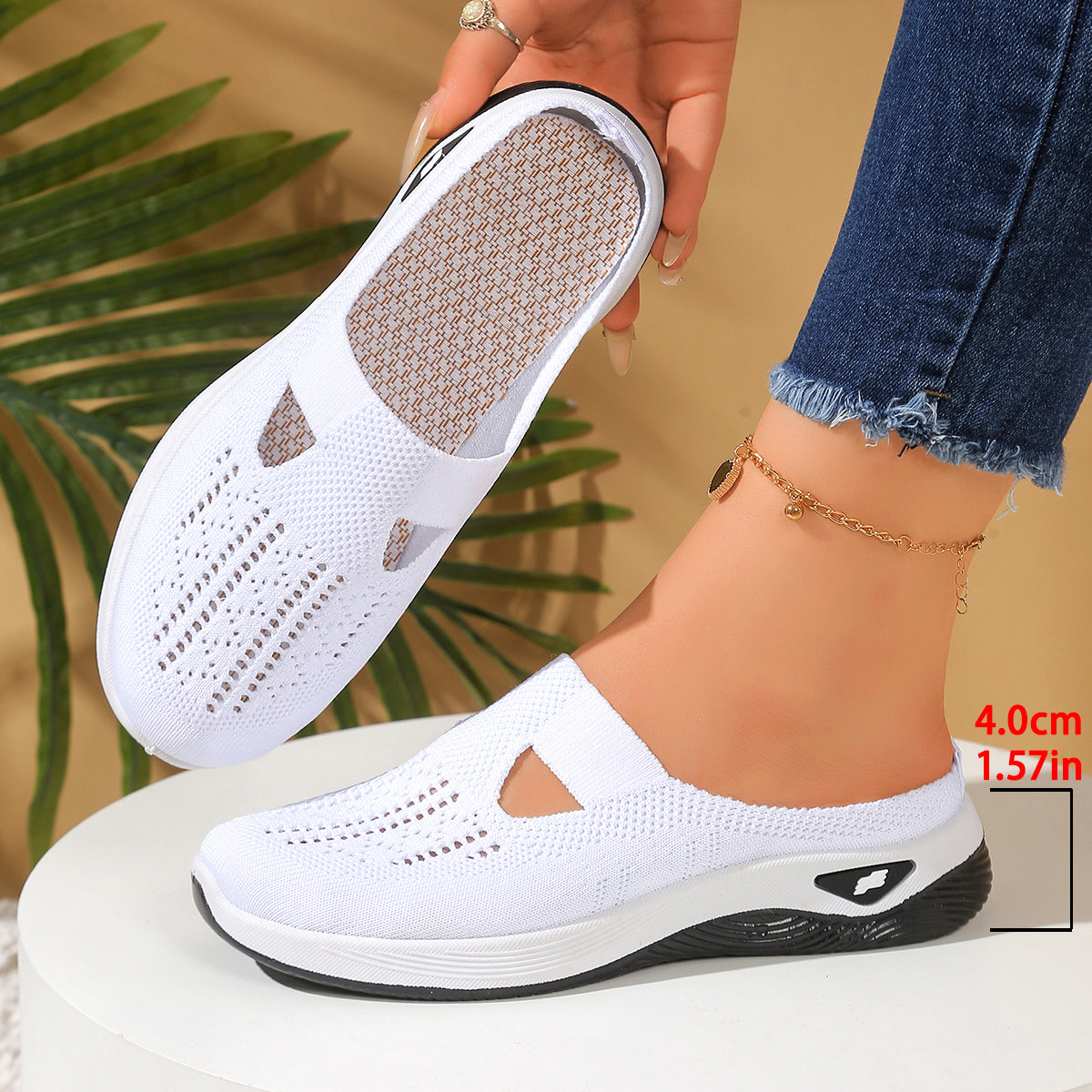 Comfortable Women Shoes for Home, Vent One Foot Half Slipper Womens Summer Shoes
