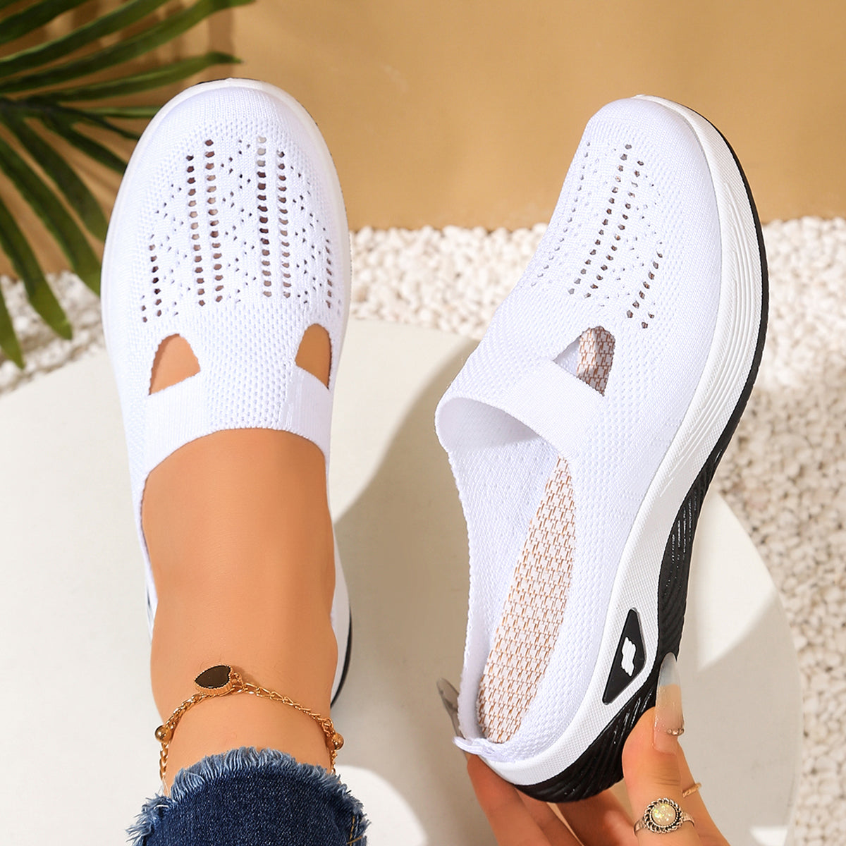 Comfortable Women Shoes For Home Vent One Foot Half Slipper Womens Summer Shoes 4