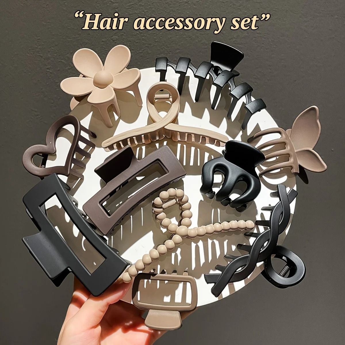Women Frosted Hair Clip Set High End Shark Clip Headwear 2