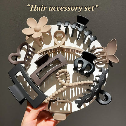 Women Frosted Hair Clip Set High End Shark Clip Headwear 2