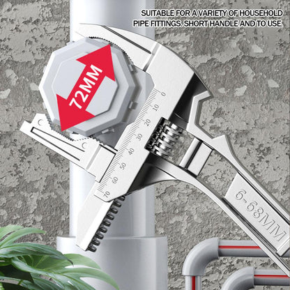 Universal Adjustable Wrench Large Opening Pipe Tool MultiFunctional Home Repair Nut Key Spanner For 4