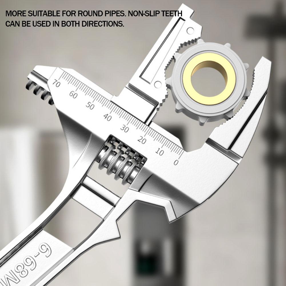 Universal Adjustable Wrench Large Opening Pipe Tool MultiFunctional Home Repair Nut Key Spanner For 5