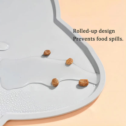 Pet Silicone Food Mat Waterproof Anti-Slip Easy to Clean, Universal Tableware Mat for Cats and Dogs