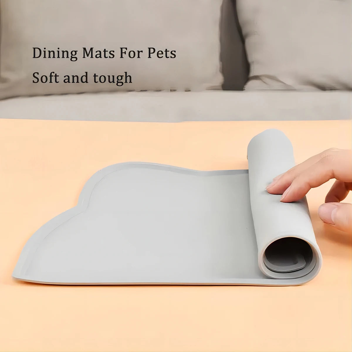 Pet Silicone Food Mat Waterproof Anti-Slip Easy to Clean, Universal Tableware Mat for Cats and Dogs