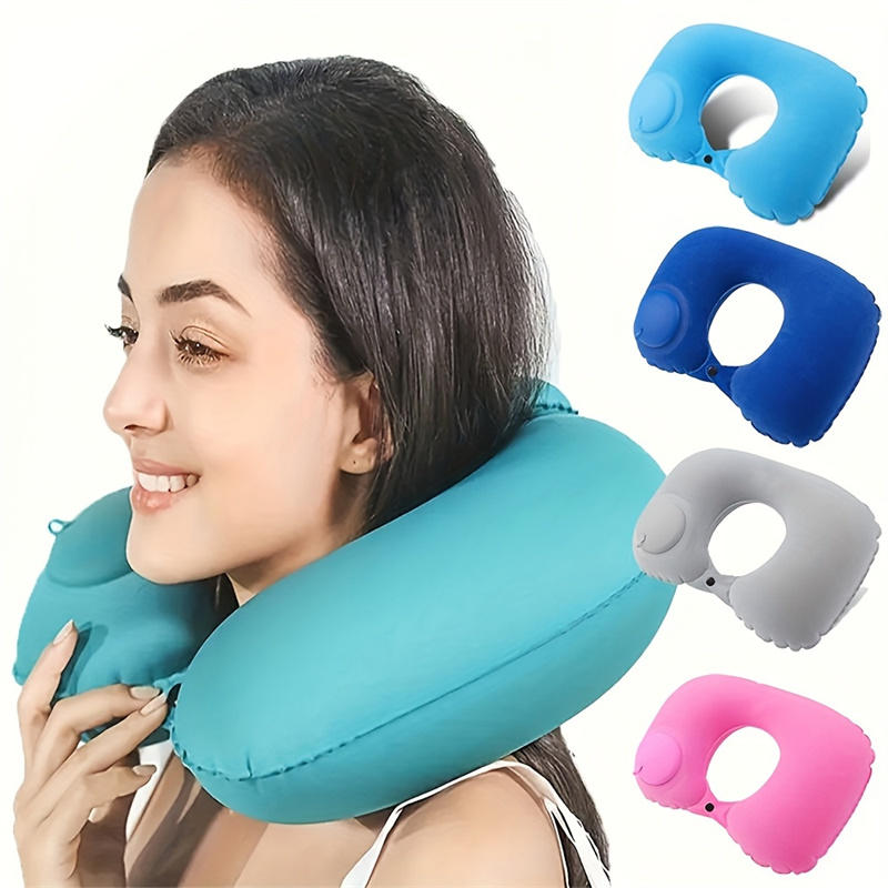 Portable Neck Pillow U-Shaped That Can Be Stored, Inflatable and Self-Filled for Travel and Business Trips
