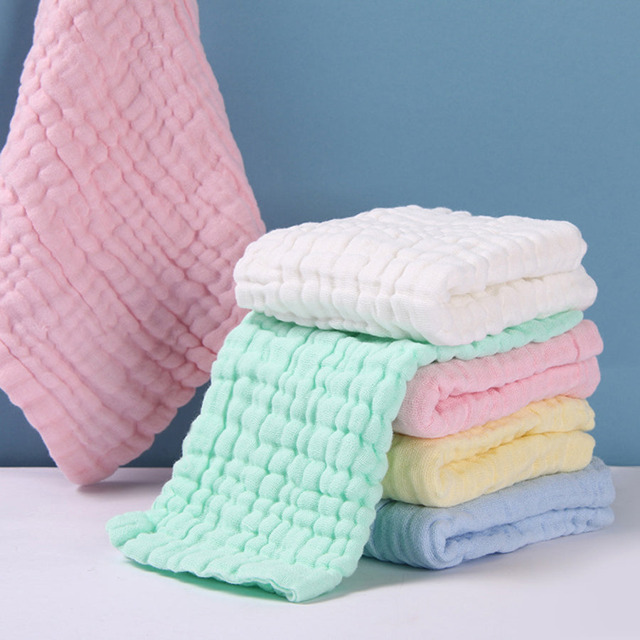 Soft Baby Towels Muslin Layers Cotton Face Towel Handkerchief Bathing Wipe Burp Cloth