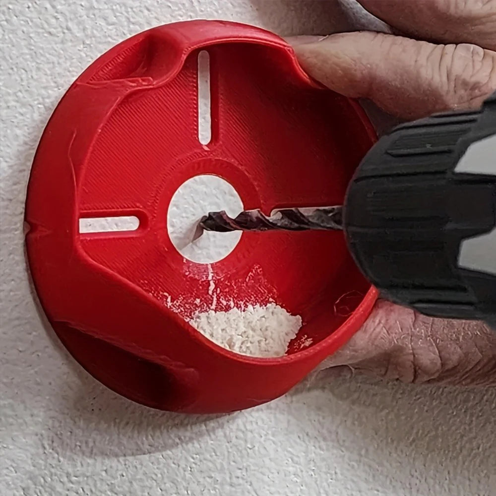 Reusable Drill Dust Collector, Multifunction Dust Box, Red Dust Bowl Device, Dustproof Collection Tool for Drilling