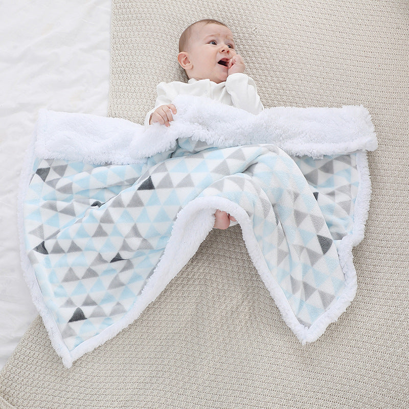 Soft Washable Thick Baby Blanket Thermal Swaddle Wrap for Newborns