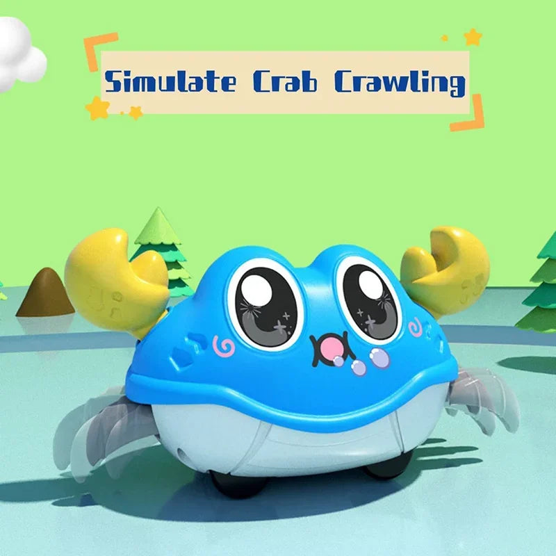 Interactive Walking Double Force Crawling Crab Tummy Time Baby Sensory Toy, Infant Crawl Development
