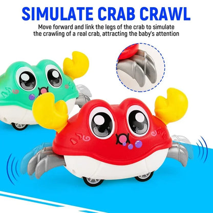 Interactive Walking Double Force Crawling Crab Tummy Time Baby Sensory Toy, Infant Crawl Development