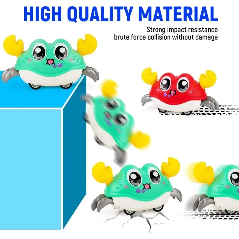 Interactive Walking Double Force Crawling Crab Tummy Time Baby Sensory Toy, Infant Crawl Development