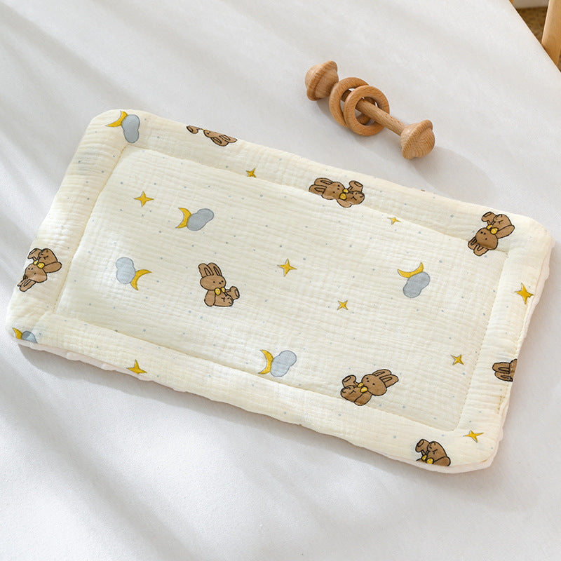 Cotton Gauze Baby Pillow Cushion, Soft Velvet Bean Pillow for All Seasons
